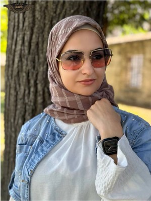 ALDAIYR Jakarlı Pamuk Caz Eşarp 120X120 Pamuk Ikinci Desen