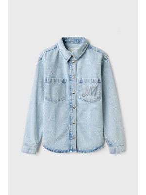 NaraMaxx Taş Baskılı Denim Ceket