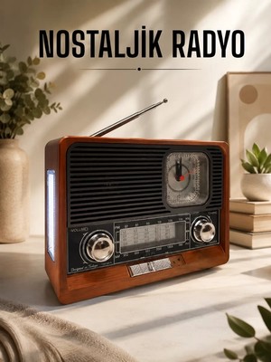 Renas Store Nostaljik Radyo Usbaux ve Sd Kart Girişli Bluetooth Bağlantılı