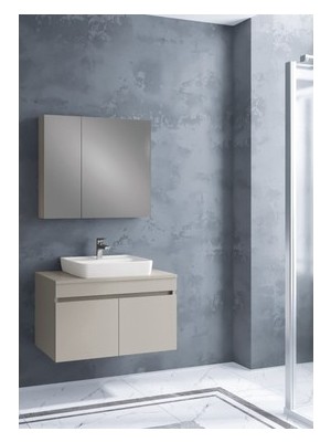 MarkEntegra 80 cm Kül Gri Renkli Banyo Dolabı
