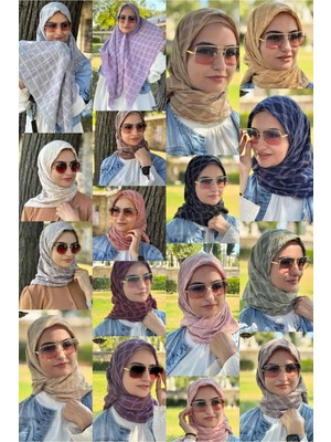 ALDAIYR 17 Jakarlı Pamuk Caz Eşarp 120X120 Pamuk Ikinci Desen