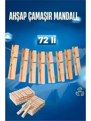 Renas Store Ahşap Çamaşır Mandalı 72 Adet 721654