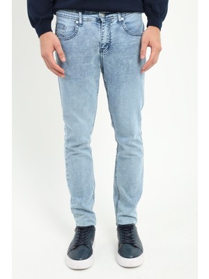 Dufy Erkek Slim Fit Mavi Jean