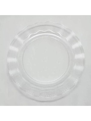 Renas Store Şeffaf Lüks Plastik Mika Yuvarlak Tabak 22 cm 6 Adet