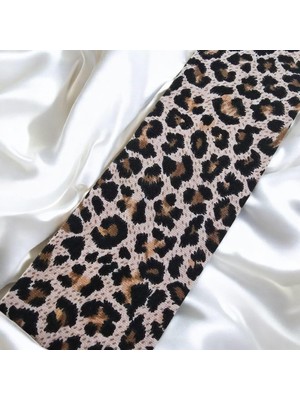 Nacario Leopar Desenli Saç Bandanası, Kadın Saç Aksesuarı, Penye Malzeme, 2 Adet