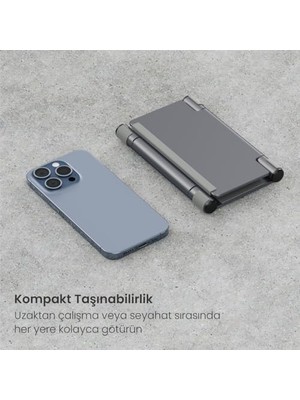Bg Store Voltix Laptop/tablet/telefon Standı Yüksekliği Ayarlanabilir Katlanabilir Minimal Taşınabilir Işlevsel Macbook Dikey Stand