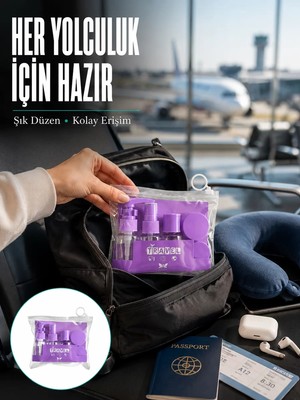 Renas Store Taşınabilir 5’li Seyahat Banyo Seti Şampuanlık Sprey Krem Kutusu Yeni Nesil