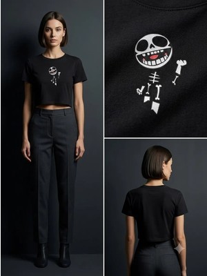 Pod Gorillaz Ikonik Kuru Kafa Crop Top T-Shirt