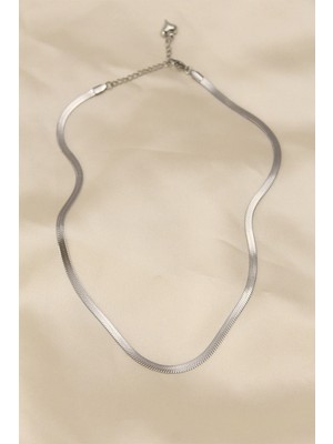 Belirtilmemiş 316L Çelik Silver Renk 45 cm Italyan Zincir Model Kadın Kolye