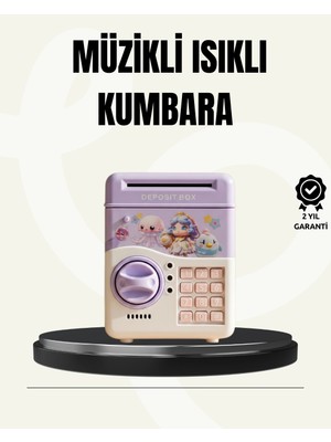 Renas Store Elektronik Şifreli Atm Görünümlü Çocuk Kumbarası Mor