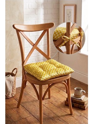 Dekomod 1 Adet Dijital Baskılı Bağcıklı Pofidik Sandalye ve Piknik Minderi Çok Amaçlı 40X40CM
