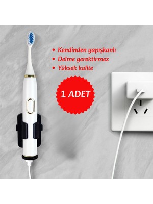 Doori Kendinden Yapışkanlı Elektrikli Diş Fırça Tutucu - Şarjlı Diş Fırça Askısı - Delme Gerekmez