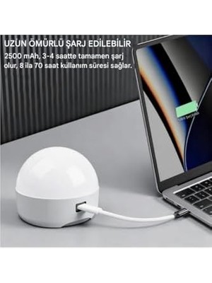 Bg Store Neo Vista Ampul Görünümlü Kamp ve Gece Lambası Şarjlı, Uzaktan Kumandalı E27 Duya Uyumlu