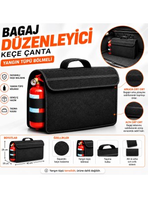 Space Bagaj Düzenleyici Keçe Çanta  Düz Siyah Tasarım SYESY91