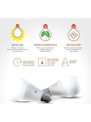 Bg Store LED Ampul 18W Beyaz Işık E27 (6500K 220-240V)