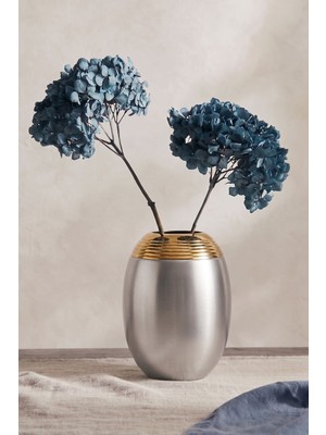 Qua Home Yumi Metal Mumluk Silver Vazo 17X23 cm