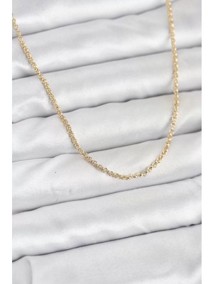 Renas Store cm 14K Gold Renk Halka Model 60 cm Kadın Kolye - TJ-BKO10930