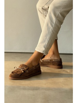 Nope21 Softee Toprak Hakiki Deri Loafer