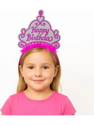 Renas Store Pembe Happy Birthday Prenses Tacı – Doğum Günü Taç Aksesuarı