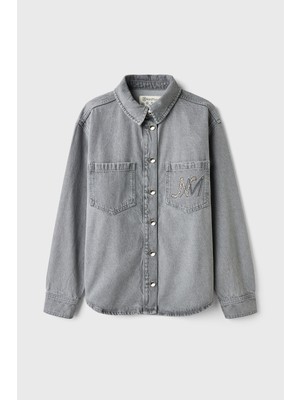 NaraMaxx Taş Baskılı Denim Ceket
