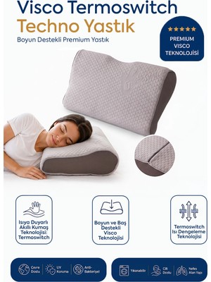 Homedius Visco Termoswitch Techno Boyun Destekli Premium Visco Yastık 54X30 cm