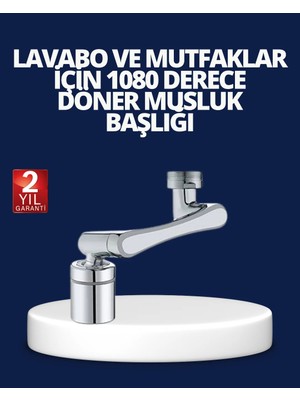 Uravas Store Esnek 1080° Musluk Başlığı 3 Eklemli Hareketli Su Modlu Lavabo Aparatı
