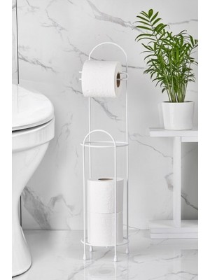 TeknoKapsül Ferforje Wc Tuvalet Kağıtlık Beyaz