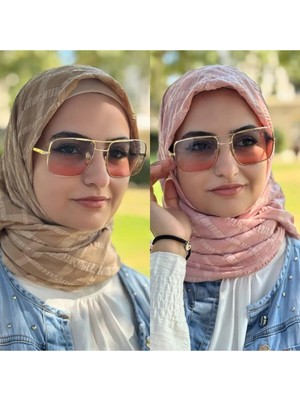 ALDAIYR 2 Jakarlı Pamuk Caz Eşarp 120X 120