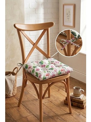 Dekomod 1 Adet Dijital Baskılı Bağcıklı Pofidik Sandalye ve Piknik Minderi Çok Amaçlı 40X40CM