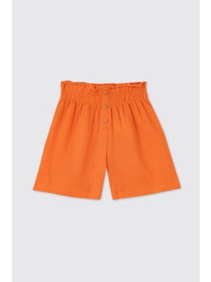 Panço Kız Çocuk Oranj Şort