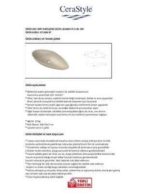 MarkEntegra Mat Kapuçino Renkli Seramik 75 cm Lavabo, Şık