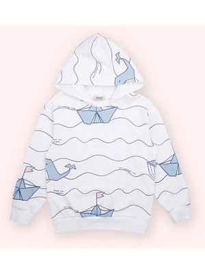 Panço Erkek Çocuk Baskılı Beyaz Sweatshirt