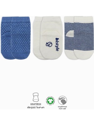 Renas Store Nessiworld Puanlı Kaymaz Penye Soket Çorap 3'lü BS10108 Indigo(Adet Fiyatıdır)