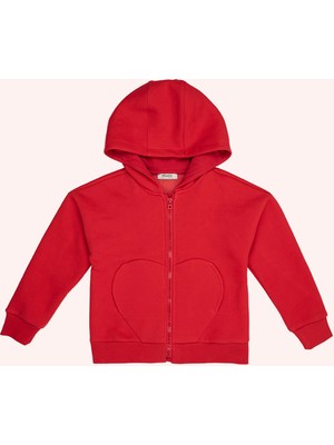 Panço Kız Çocuk Kırmızı Sweatshirt