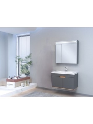 MarkEntegra Antrasit Grisi 80 cm Banyo ile Modern Alan