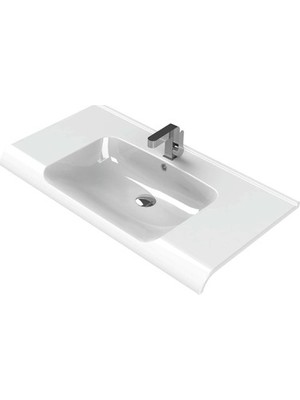 MarkEntegra Etajerli Seramik Lavabo 100X50 Cm, Modern ve Estetik Görünüm