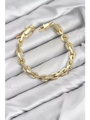Renas Store cm Kalın Zincir Model Gold Renk Pirinç Kadın Bileklik TJ-BB8600