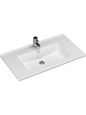 MarkEntegra Beyaz Etejerli Lavabo 80 Cm, Modern Tasarım ve Kolay Temizlik