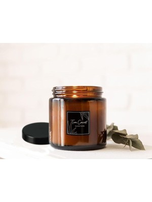 Hepta Collection Tiem Concept Doğal Soya Mumu - 120G Vanilya Kokulu Özel Tasarım Kavanoz Mum, Kapaklı Dekoratif Amber