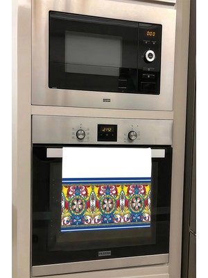 Aymira Home Dekoratif Mutfak Pamuklu Fırın Havlusu Özel Desenli Etnik Model 35X50 cm Yıkanabilir