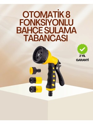 Uravas Store 8 Fonksiyonlu Bahçe Sulama Tabancası Seti Çok Amaçlı Hortum Ucu