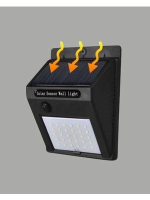 TeknoKapsül Solar Enerjiyle Çalışan IP65 Su Geçirmez 20 LED Duvar Lambası