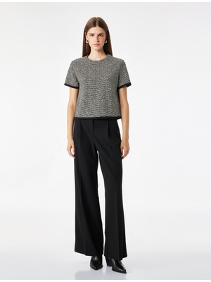 Koton Slim Fit Bisiklet Yaka Kısa Kollu Tüvit Tişört
