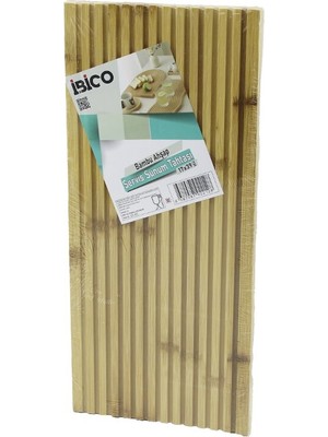 Renas Store D.gen  Düz Kanallı  Çift Taraf=düz - Kanallı Ahşap Bambu Servis Sunum Tahtası  17 x 39 x 1.5cm (5528)