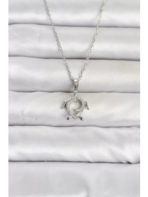 Renas Store 316L Çelik Zincir Gümüş Renk Caretta Caretta Model Kadın Kolye TJ-BKO11097