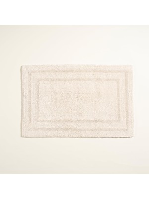 Nacario Solıd Çift Taraflı PAMUK%100 Pamuk Banyo Paspası 70X120 cm Krem