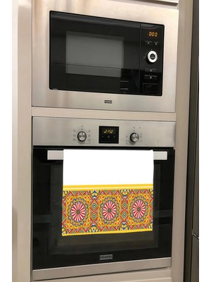Aymira Home Dekoratif Mutfak Pamuklu Fırın Havlusu Özel Desenli Etnik Model 35X50 cm Yıkanabilir