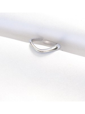 Renas Store Mey Ithalat® Yassı Silver Renk Ayarlanabilir Yüzük