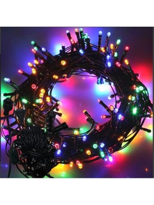 Renas Store 10M 100 LED Boncuk Lamba Rgb Işık Siyah Kablo