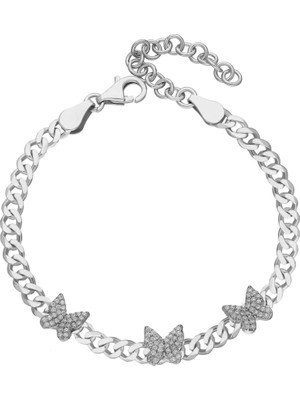 Eva Pırlanta Kelebek Zirkon Taşlı Bileklik 718505 Silver